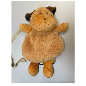 Kids dog soft plush animal backpack with detachable leash